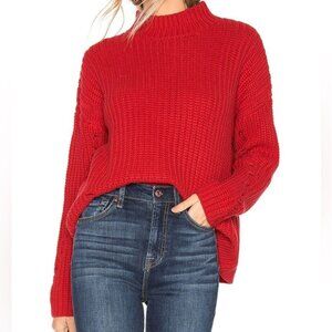 Revolve Lovers & Friends Sweater Chunky Knit Distressed Size XS Whimsigoth red